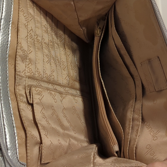 Tignanello Silver Leather Crossbody Purse - Picture 4 of 9